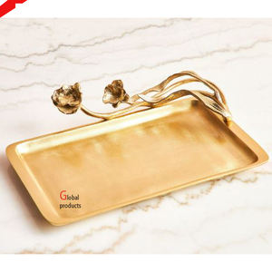 Plateau de service en acier inoxydable en métal fini argent au look royal 2025 pour restaurant et bar d'hôtel - Product Image 3