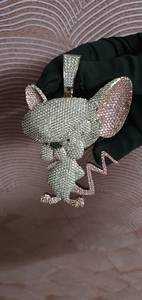 จี้ห้อยคอรูปตัวการ์ตูน 3 มิติ ชุบทองคำสีโรสโกลด์ ประดับเพชรโมอิสซาไนต์ VVS เต็มชิ้น สไตล์ฮิปฮอป สำหรับงานปาร์ตี้ - Product Image 6