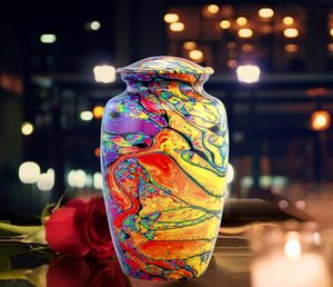 Cremation Urn for Ashes Handcrafted Tie Dye Urn Funeral and <b>Memorial</b> Cremation Urn for Human Ashes with Velvet Bag Large - Product Image 5
