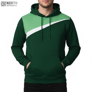 Poliéster/algodón Hombres Casual Streetwear Fleece Pullover Hoodie Alta calidad Cremallera completa Sólido Transpirable Bolsillo de secado rápido - Product Image 1