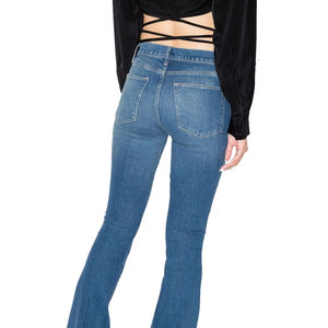 2025 pantalones a medida pantalones vaqueros transpirables ajustados para mujer con algodón personalizado nueva moda Pantalones vaqueros femeninos OEM - Product Image 3