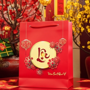 Bolsas de papel ecológicas de Vietnam para embalaje de regalo y decoración de Año Nuevo Lunar Impresión de logotipo personalizado Tamaño personalizable al por mayor - Product Image 5