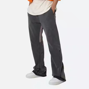 Haute qualité 2025 personnalisé hommes Streetwear survêtement pantalon de survêtement Patchwork élastique hommes Flare empilés pantalons de survêtement - Product Image 1