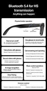 Regalo de Año Nuevo: Gafas Inteligentes W600 con Funciones Duales de Toma de Fotos y Grabación de Video, Integración de Traducción en Tiempo Real con IA - Product Image 5