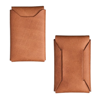 Portefeuille fin minimaliste en cuir pleine fleur personnalisé fait main Al-Amir, blocage RFID, gravure personnalisée, porte-cartes de poche avant