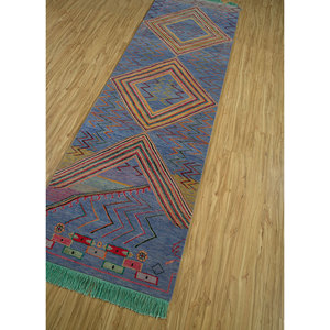 Manchaha Blue Hand Knotted Wool <b>Rug</b> Geometric Design for Home-Jaipur <b>Rugs</b> US-LE-119 - Product Image 2