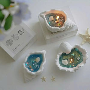 Bougie en coquillage faite à la main, décoration côtière avec parfum de brise marine, pour cadeau de mariage, bougie en coquillage naturel, ambiance de maison - Product Image 6