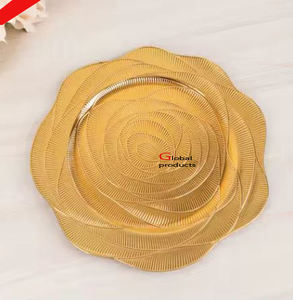 Nouvelle arrivée plaque de chargeur en acier inoxydable en métal fini argenté pour restaurant et bar d'hôtel - Product Image 2