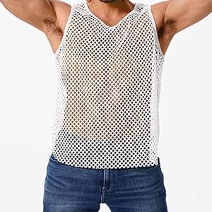 Camiseta sin mangas muscular para hombre de alto rendimiento: perfecta para gimnasio, correr y actividades deportivas, tela que absorbe la humedad - Product Image 6