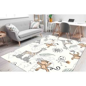 Tapis pour enfants Girafe : Décoration de chambre de bébé en chenille, lavable en machine, tapis imprimé, tapis doux non tissé - Product Image 2