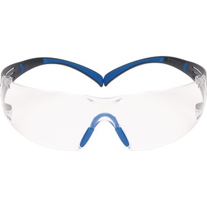 3M SecureFit SF400 Safety <b>Glasses</b> Clear <b>Polycarbonate</b> Lens Grey-Blue Temples EN 166-1FT Eye Protection - Product Image 1