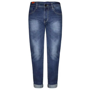 Pantalones vaqueros de hombre personalizados de calidad superior, pantalones ajustados informales rectos con cremallera elástica para verano - Product Image 5