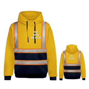 Sudadera de Seguridad Reflectante de Alta Visibilidad, Forro Polar Cálido, Ropa de Trabajo para Construcción, Sudadera con Capucha para Trabajadores Industriales en Exteriores en Invierno - Product Image 4
