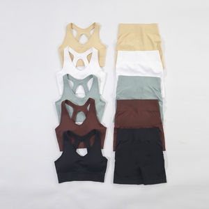 Wholesale <b>Fitness</b> <b>Yoga</b> <b>Wear</b> 6PCS Seamless Workout Women Gym Sets Sports Bra Running Sportswear - Product Image 2