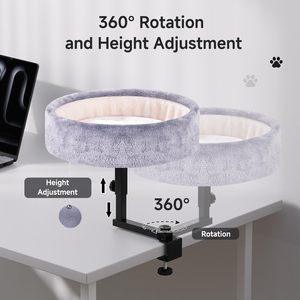 Mueble Moderno para Gatos con Forma de Isla para Escritorios de Oficina y Mesas de Juego, Giratorio 360°, Ajustable, Soporta 44 Libras - Product Image 2