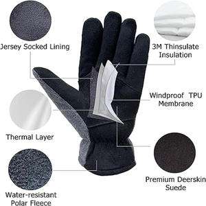 ถุงมือหนังสวมใส่สบายสำหรับฉากฤดูหนาวกลางแจ้งสไตล์เรียบง่ายจากปากีสถานอัปโหลดโดยชุดกีฬา - Product Image 4
