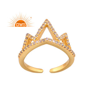 Meilleure vente bague en argent sterling avec couronne de diamant naturel bijoux en diamant pour femme cadeau pour elle - Product Image 1