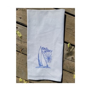 2024 Embroidered Golf Solid Red Design Chic Pattern 100% Organic Cotton GOTS Certificate Softer Touch Moping Linen <b>Kitchen</b> Towel - Product Image 5