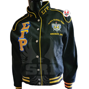 Sgrho แจ็กเก็ตสไตล์รถแข่งเสื้อนอกโพลีเอสเตอร์สีฟ้าและสีทองน้ำหนักเบาสำหรับงานสโมสรและการใช้งานทั่วไป - Product Image 3