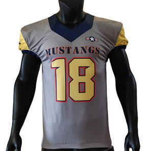 Uniformes personalizables de fútbol americano transpirable impresa de manga corta talla grande característica - Product Image 1