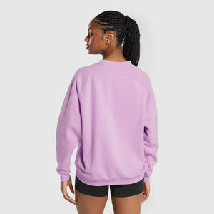 Sweat-shirt ample à manches longues unisexe pour femme, haut ample avec col rond, coton délavé et confortable pour l'hiver - Product Image 2