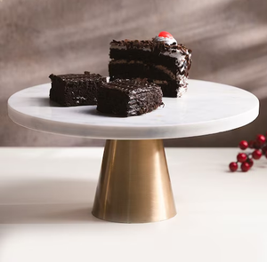 Soporte de mármol para cupcakes, forma redonda, Base de latón, herramientas para pasteles, excelente soporte de mármol para pasteles, precio al por mayor - Product Image 1