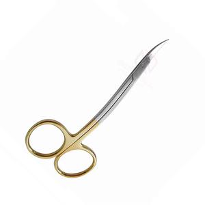 Ciseaux dentaires à double courbure durables, manuels, en acier inoxydable demi-or, marque JIMED SURGICAL, certifiés CE, garantie de 3 ans - Product Image 3