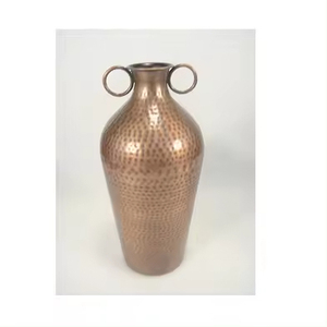 Cher Qualité Métal Fleur Vase Lit Table D'appoint Décoratif à Pas Cher Prix Mat Noir Couleur Martelé Pot De Fleur - Product Image 4