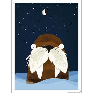 Modern Style Walrus Polar <b>Poster</b> for Children's Room Paper Wall Decor - Product Image 1