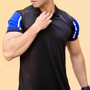 Sportswear <b>Polo</b> Shirt and Joggers <b>Set</b> Of 2 Pieces Short Sleeve Fitness Wear Athletic <b>Men</b> Tracksuits With Stripe Accent - Product Image 4