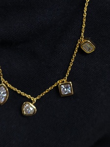 สร้อยคอเพชรทรงหยดน้ำหรูหรา รูปทรงกลม มาร์คีส์ หัวใจ เจ้าหญิง เพชรเลี้ยงในห้องแล็บ เกรด VVS VS EF CVD สำหรับผู้หญิง - Product Image 3