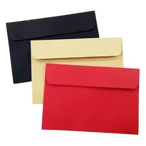 Sobre de papel plano de diseño elegante, Mini embalaje de color de alta calidad para tarjeta de regalo, invitación de postal con logotipo personalizado