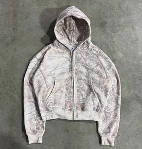 Zip up Hoodie Unisex Heavy <b>Weight</b> Luxury Plain Cotton Real <b>Tree</b> DTG Print Custom Oversized Cropped Zip up Hoodie Name number - Product Image 5