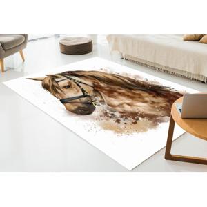 Alfombra Marrón con Estampado de Caballo, Alfombra para Oficina, Alfombra con Diseño Animal, Alfombra Suave No Tejida - Product Image 5