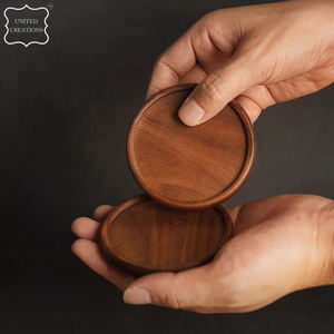 High Quality Classic Walnut <b>Wood</b> Drink Mats and Pads <b>Tea</b> Glass Coaster <b>for</b> Table and Kitchen Decoration - Product Image 5
