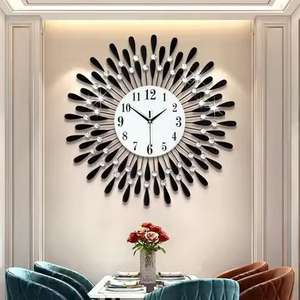 Contemporary Modern Decorative Metal Wall Clocks Iron Needle Display with Clean Lines and Neutral Tone for Home Decoration - Product Image 1