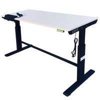 Bureau convertible CSPS à hauteur réglable 168 cm – Qualité supérieure, durable, moderne, pour position assise ou debout, construction bois et métal