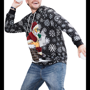 เสื้อสเวตเตอร์สวมหัวมีฮู้ดพิมพ์ลายลำลองสำหรับผู้ชายวัยรุ่นของขวัญแฟชั่นสไตล์คริสต์มาสสนุก - Product Image 4