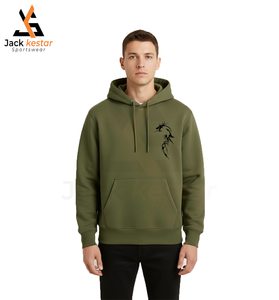 Sudaderas con Capucha para Hombre, 100% Algodón, Felpa, Tinte Liso, Ecológicas, Deportivas de Invierno, Casuales, Precio al por Mayor, Color de Contraste - Product Image 3