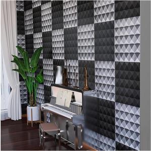 Panneaux acoustiques MXKXP-004, lot de 6, 0,5 m x 0,5 m, 2 pouces d'épaisseur, mousse pyramidale noire pour la réduction de l'écho - Product Image 4