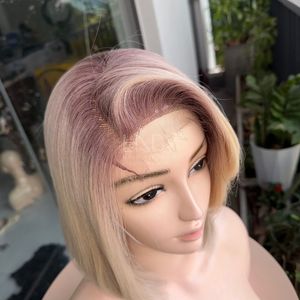 Pelucas rubias onduladas estilo bob de cabello humano vietnamita 100% con cabello fino de bebé - Product Image 4