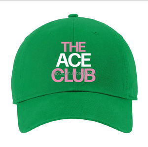Pink Green 'Ace Clue' Alpha Sorority Baseball Hat Club Series Ropa para mujer Sombrero de golf con correa ajustable - Product Image 3