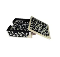 Ensemble de 4 sous-verres en céramique et résine époxy faits à la main de qualité supérieure, écologiques, de luxe, diamètre 10 cm, vente exclusive