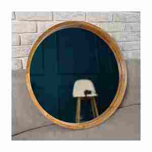 Cadre en bois rond d'intérieur de miroir de beauté fabriqué à la main très en demande fait sur commande avec de haute qualité - Product Image 3