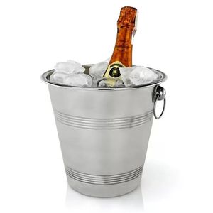 Seau à vin en acier inoxydable plaqué argent et or, accessoires de fête pour bar, refroidisseur à champagne, seau à glace étanche, dernier modèle - Product Image 6