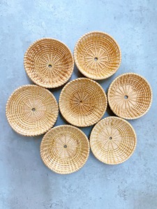 Panier de plateau en rotin de haute qualité pour fruits et collations artisanat napperon décoration maison-bleu lotus du Vietnam - Product Image 4