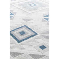 Tapis de couloir rectangulaire moelleux abstrait gris-bleu Roma 6' x 9' pour salon, salle de séjour, chambre d'enfant, cuisine