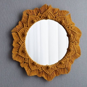 Meilleure vente Produit fait à la main Miroir mural en macramé Décoration intérieure Nouveau à la mode avec design bohème au prix de gros de l'Inde - Product Image 6