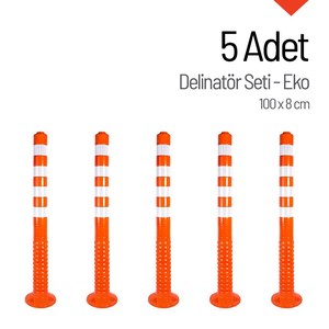 Delimitador Flexible ECO de 100 x 8 cm para Guía de Estacionamiento, Juego de 5 Piezas - Product Image 1