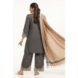 Dupatta de Algodón Teñido con Hilo IPD-44605 - Product Image 3